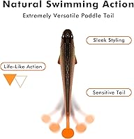 Vista 5 de TRUSCEND Easy Catch Pre-Rigged Soft Lures, Unique Vibrating Swim Action and Trembly Sinking Move for More Bites, Amazing Soft Swimbait for Family