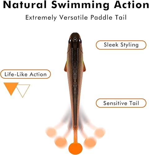 Miniatura 5 de TRUSCEND Easy Catch Pre-Rigged Soft Lures, Unique Vibrating Swim Action and Trembly Sinking Move for More Bites, Amazing Soft Swimbait for Family