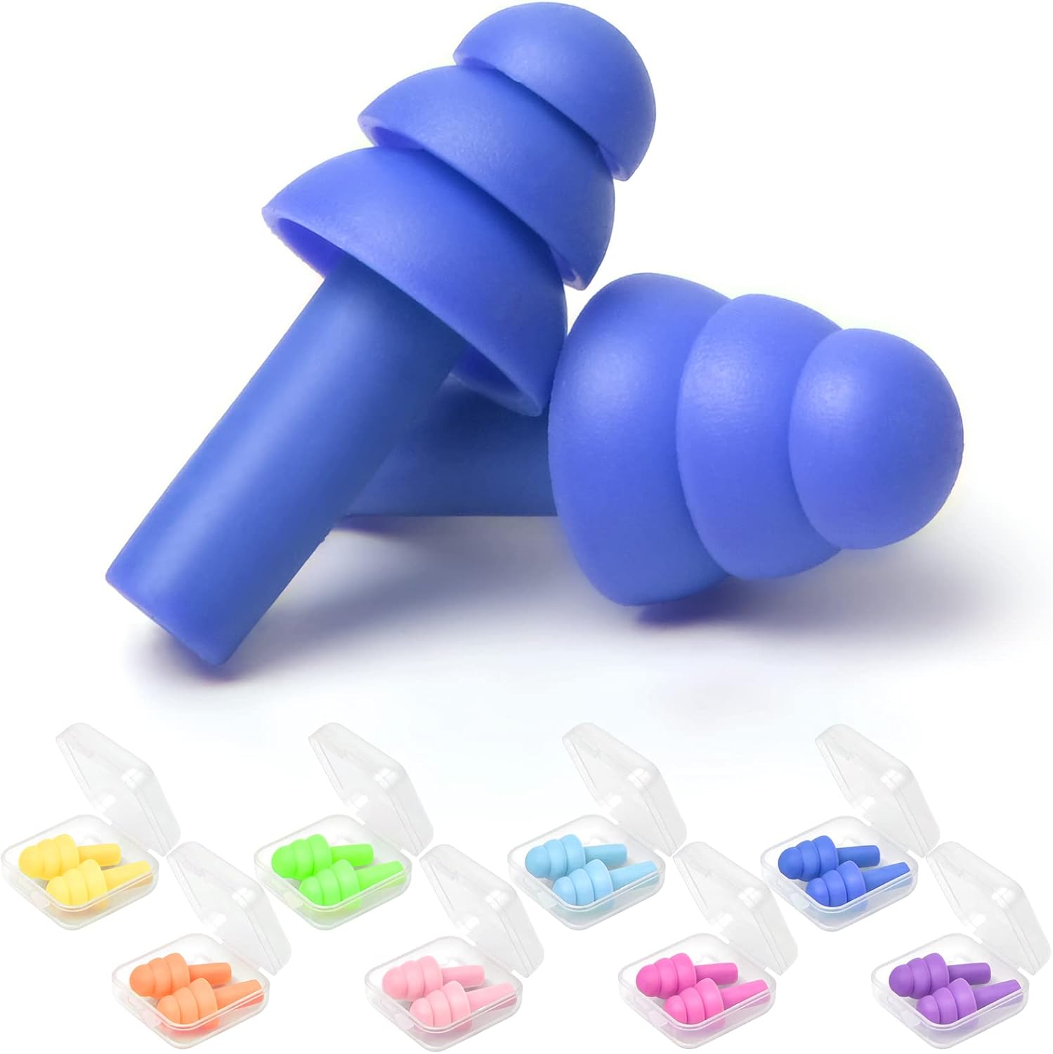 Reusable Silicone Ear Plugs, Earplugs for Sleeping Noise Cancelling