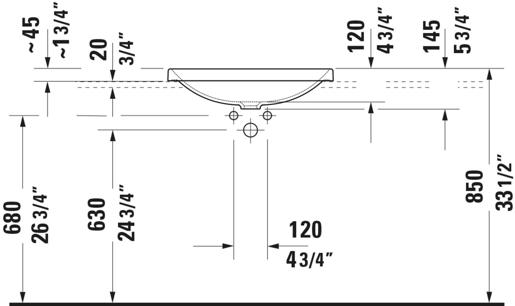 Duravit D-Neo lavabo encastré, 600x440mm, sans trou pour robinet, sans trop-plein, blanc brillant, poli, 0358600079, 0358600079