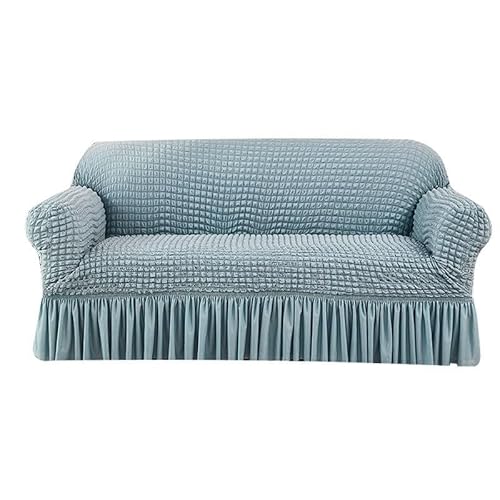 Sofa Slipcover with Skirt, Universal 1 Piece Armchair Sofa Slipcovers Couch Cover 1/2/3/4 Seat High Stretch Bubble Lattice Sofa Cover Furniture Protector Washable Durable Couch Cover ( Color : #14 , S