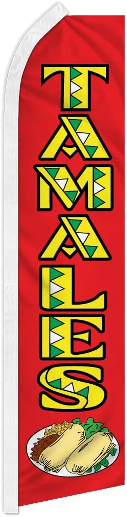 Tamales Swooper Advertising Flag - Perfect for Store Fronts, Businesses, Retailers, Shops, Food Trucks, Events, Fairs, Restaurants