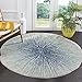 Safavieh Evoke Collection EVK228A Modern Contemporary Burst Area Rug, 5' 1" Round, Royal/Ivory