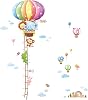 DECOWALL BS-1606 Animal Hot Air Balloon Height Growth Chart Kids Wall Stickers Wall Decals Peel and Stick Removable Wall Stickers for Kids Nursery Bedroom Living Room d?cor