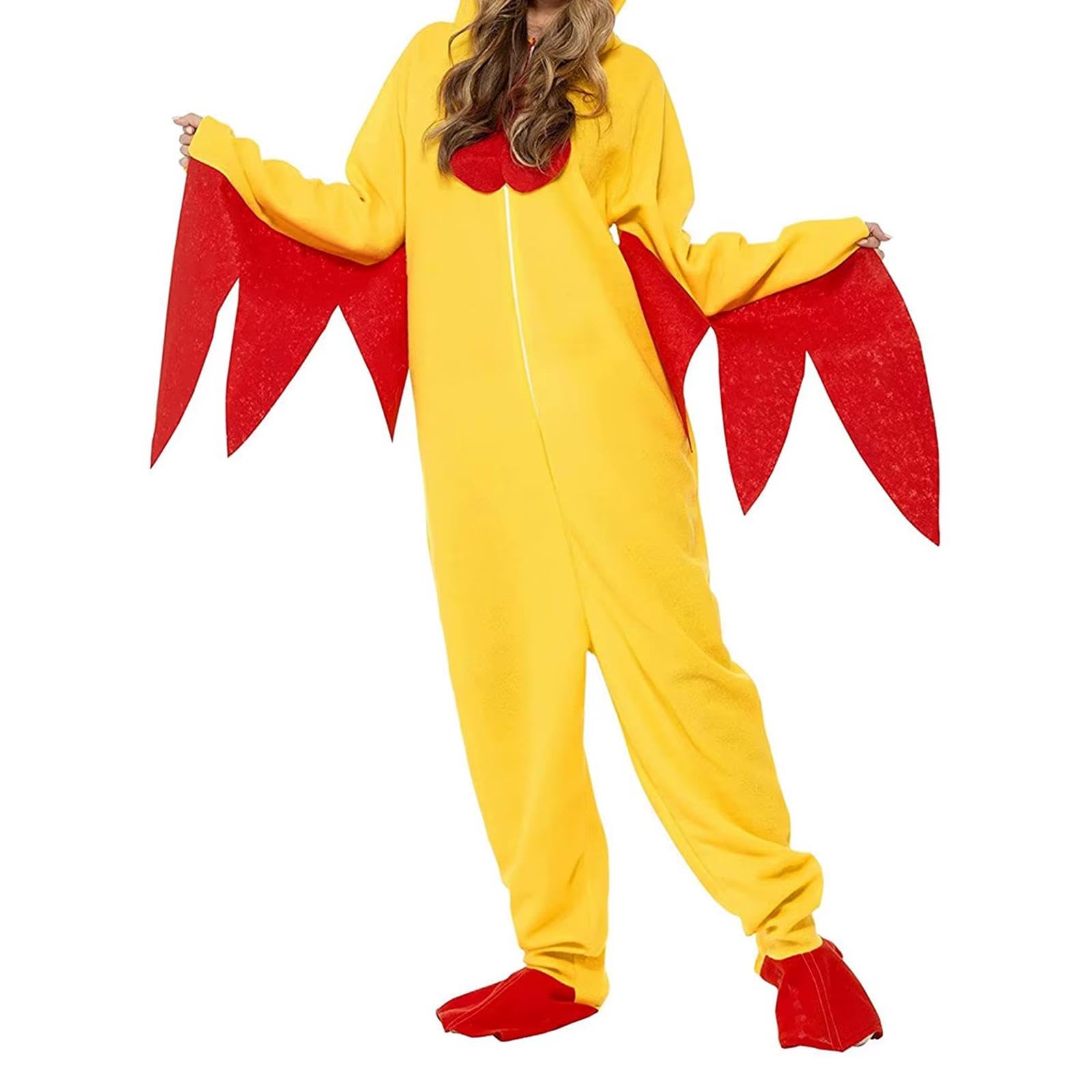 Amagogo Costume da Pollo di Halloween, Adorabile Tuta per Feste a Tema, Giochi di Ruolo, Carnevale, L