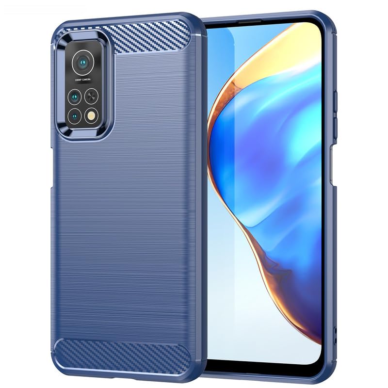 Image of Hybrid Carbon Fiber Back Case for Xiaomi Mi 10T / Mi 10T Pro (Blue)