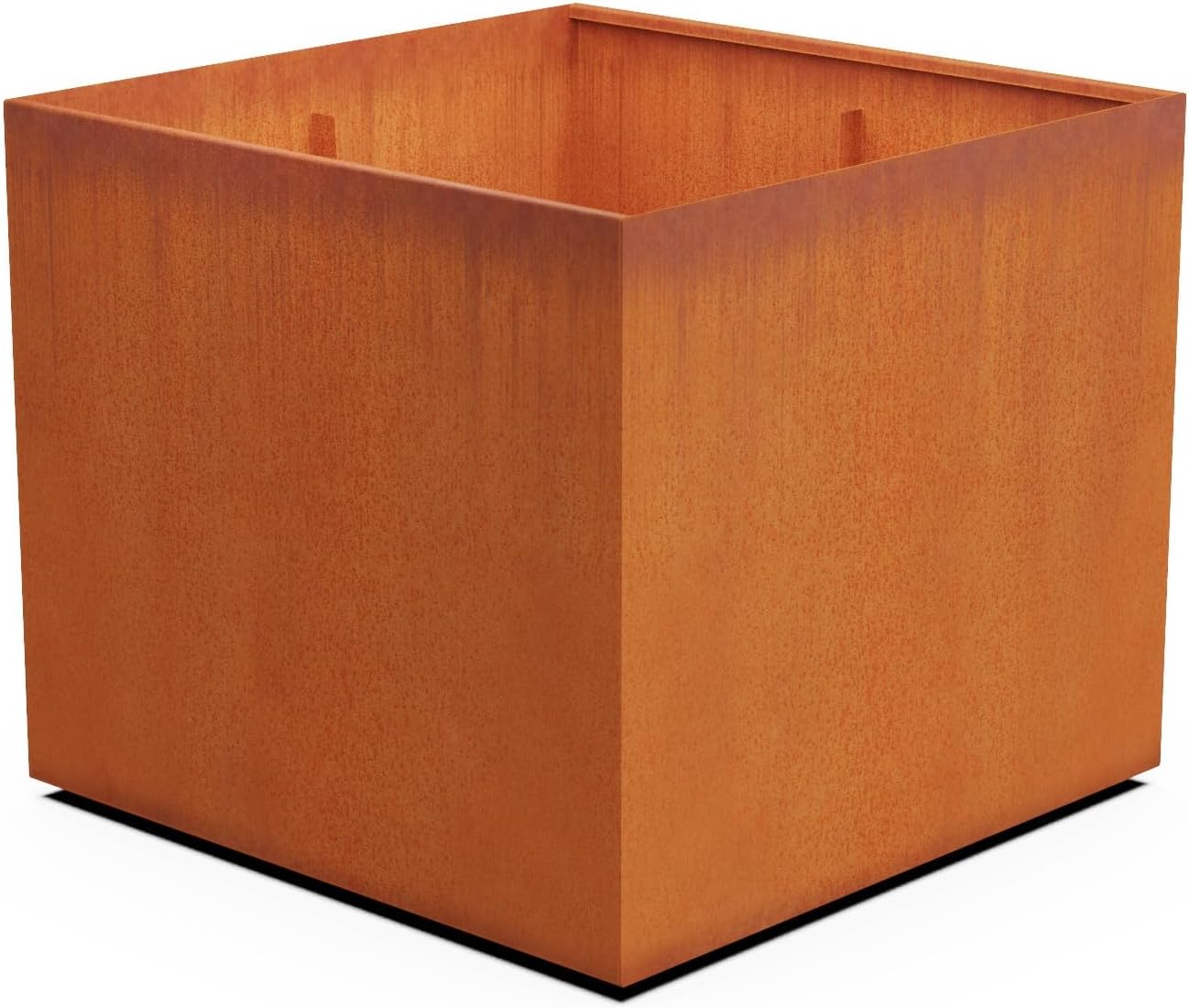 24-Inch Square Corten Steel Planter – Large Low Profile Metal Garden Box | Ideal for Raised Beds & Patios | Made in USA
