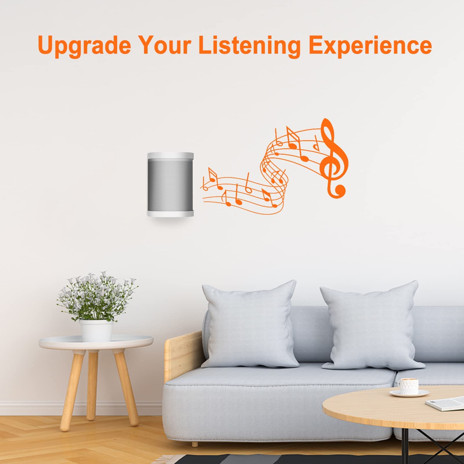 Lautsprecher-Wandhalterung und Deckenhalterung für Sonos One, One SL, Play 1 – Schwenk- und neigbare verstellbare Montagehalterungen für Sonos One, One SL, Play:1 Lautsprecherhalterungen, 2 Stück,