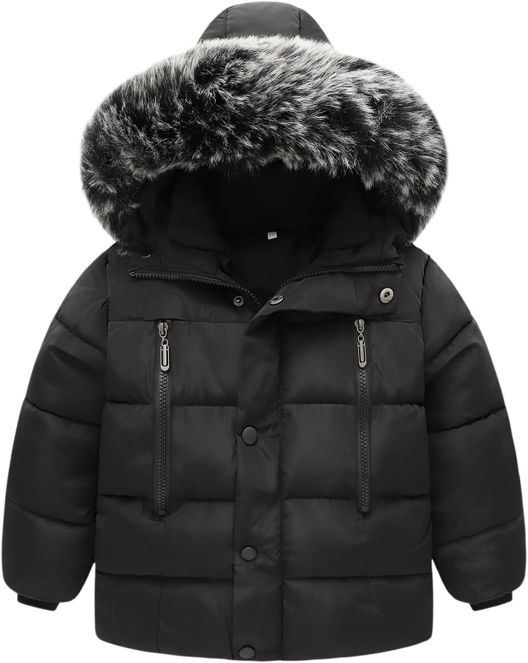 Toddler Coat with Thicken Fur Collar & Hoodie - Warm Winter Puffer Jacket