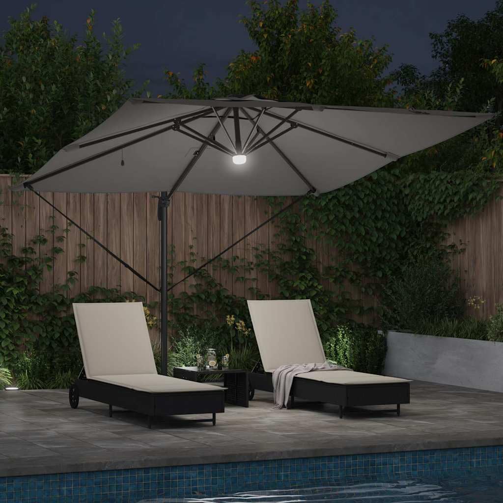 Genérico Parasol Roma Antracita 286 x 284 x 270 cm Aluminio y poliéster,Casa y jardín,Jardín,Artículos de Exterior,Sombrillas-42003353