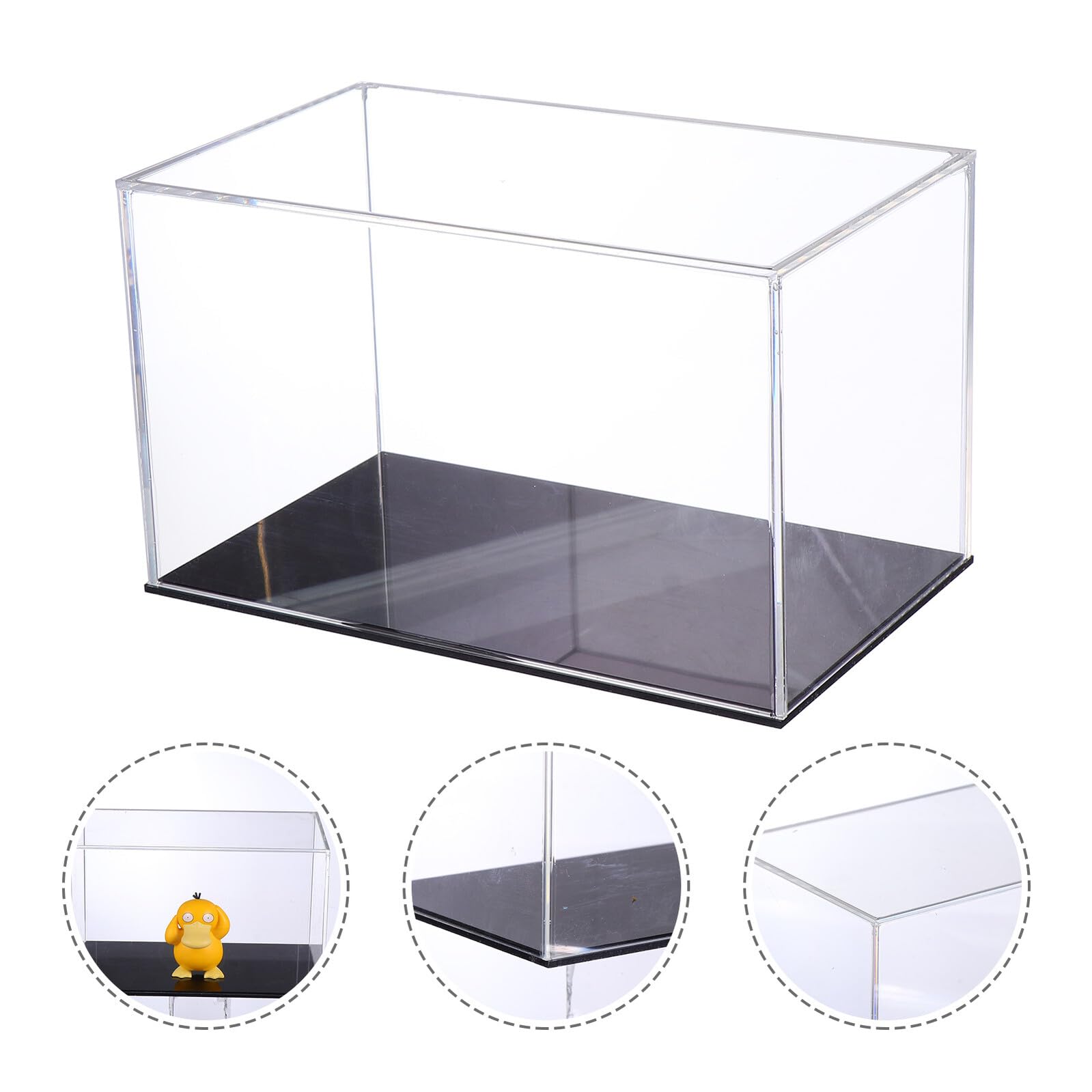 Transparente Acryl Vitrine Staubdichte Display Box mit Schwarzem Boden Robuste Aufbewahrung für Modellautos Sammlerstücke und DIY Mikrolandschaften