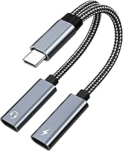 USB C Splitter, Dual USB C Headphones and Charger Adapter with PD 60W Fast Charging for iPhone 16/16Pro/15, Pixel 7 6 5XL,Samsung Galaxy S24 S23 S22 S21 S21+ Note 20 and More
