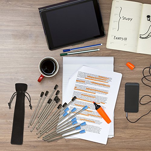 Tecunite 7 cm Recharges de Stylo à Bille Noir et Bleu, 20 Pièces – vue 7