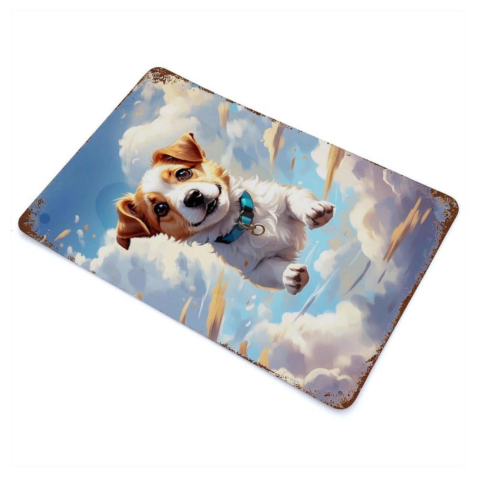 Rust Effect Jack Russell Terrier Vintage Rust Metal Sign 11.8"x7.9", Farmhouse Wall Decor for Basement, Hobby Room And Garage Decor