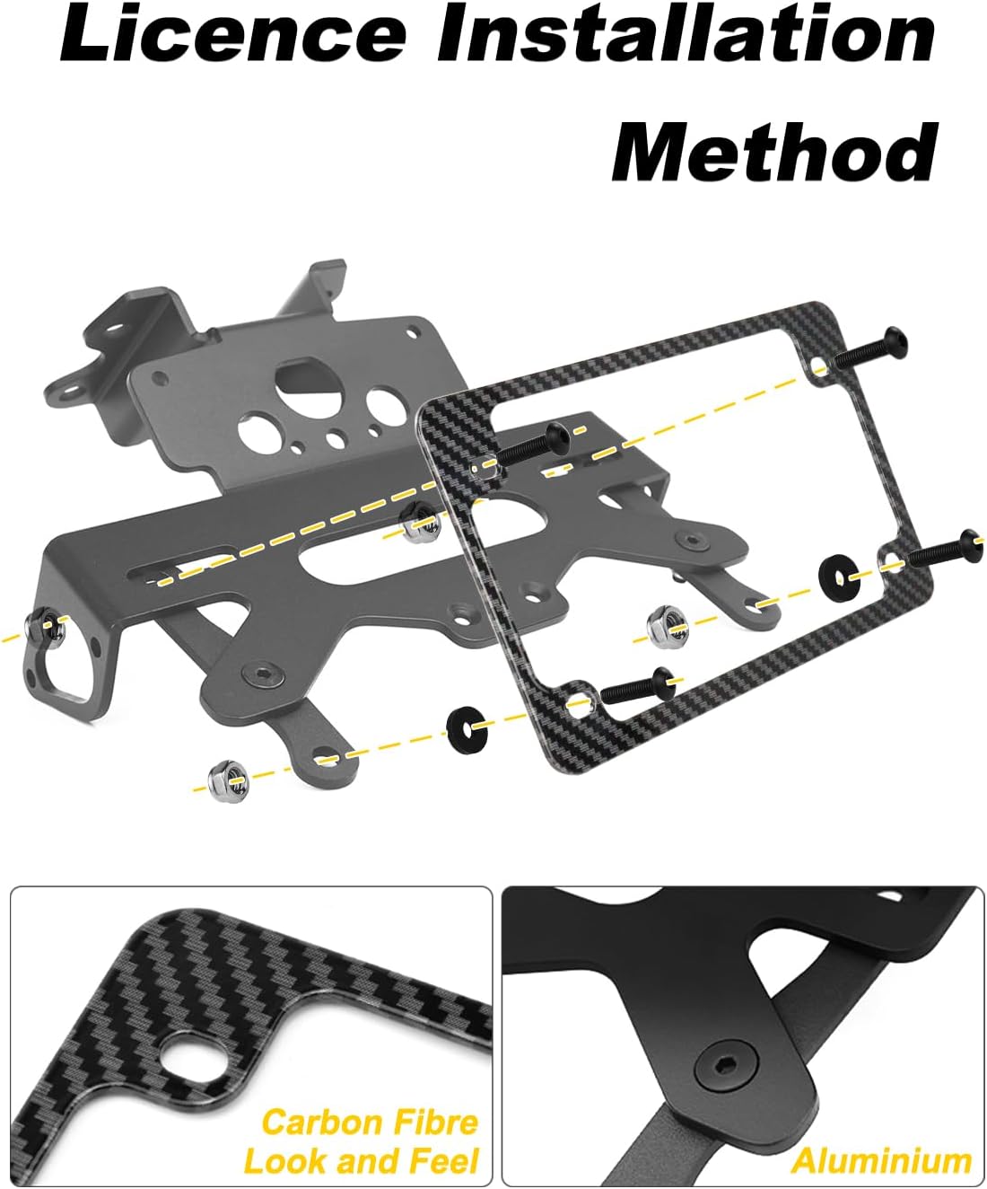 Fender Eliminator Kits Compatible with MT-07 FZ-07 2014-2024, YZF R7 2021-2026, MT07 FZ 07 YZF-R7 Tail Tidy License Plate Bracket Mount Fit for OEM & Aftermarket Turn Signals