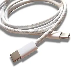 Cabo Tipo C para USB-C Tipo C compatível com Samsung, iPhone 15 16, Xiaomi, Motorola, Notebook e Celular – Turbo 60W Power Delivery, Carregamento Rápido, Nylon Trançado Reforçado Alta Resistência