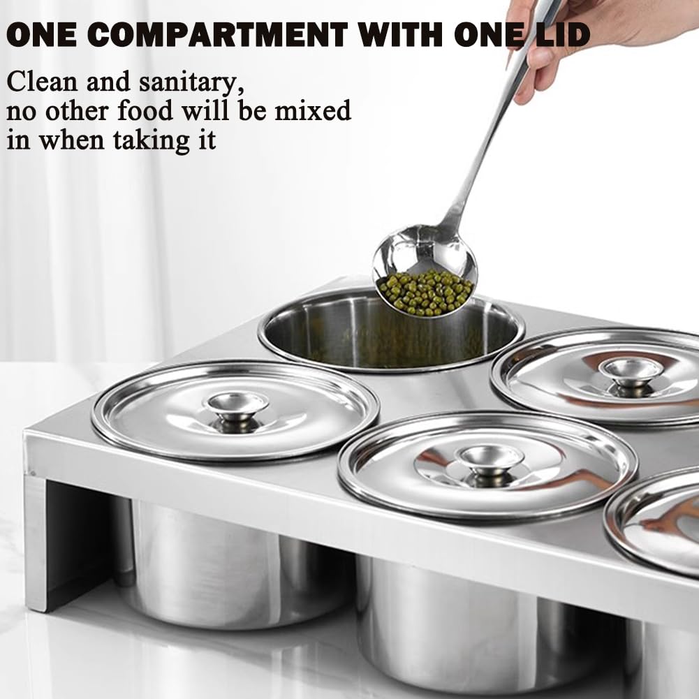 Servidor De Buffet, Contenedor para Ingredientes De Pizza, Contenedor De Acero Inoxidable con Tapa para Condimentos, Caja para Frutas Y Verduras, Apto para Hoteles Y Restaurantes.,B