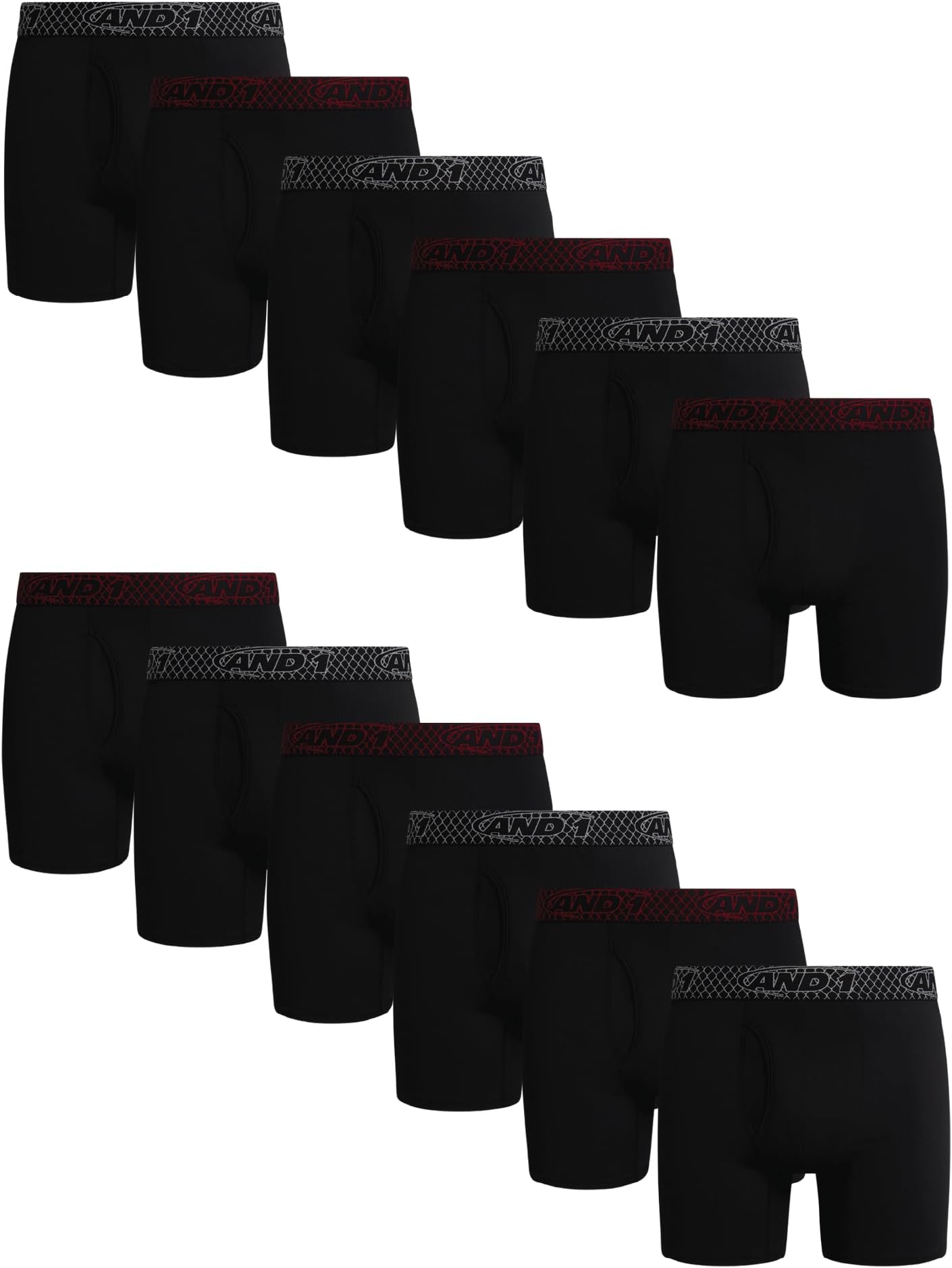 Mens Boxer Briefs - 12 Pack Platinum Performance Mens Boxers with Fly Pouch - Underwear Boxers for Men, 6" Inseam