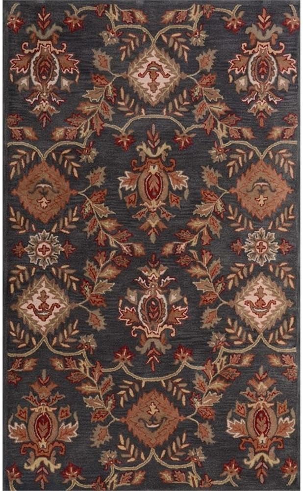 Pemberly Row Contemporary 4x6 Area Rug, Handtufted New Zealand Wool, Charcoal, Hand-Dyed Plant-Based Pigments, Durable Construction, Sophisticated Style Home Décor Rug for Living Room or Bedroom