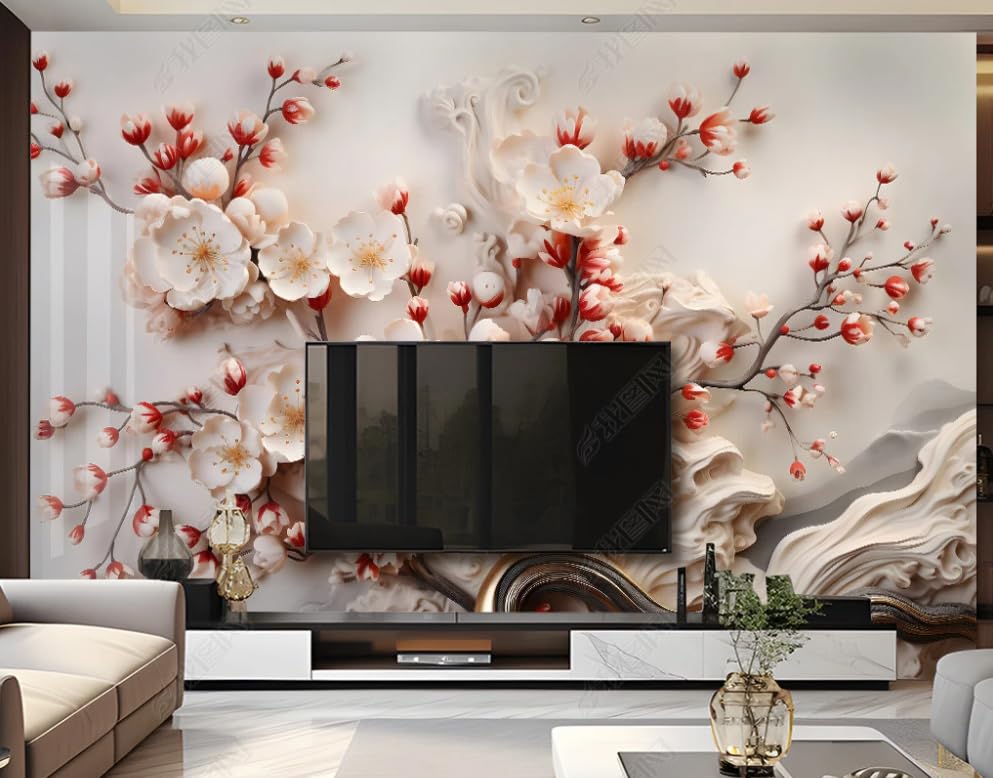 Papier Peint Panoramique 3D Fleur Tableaux Muraux Salon 150cm - 4