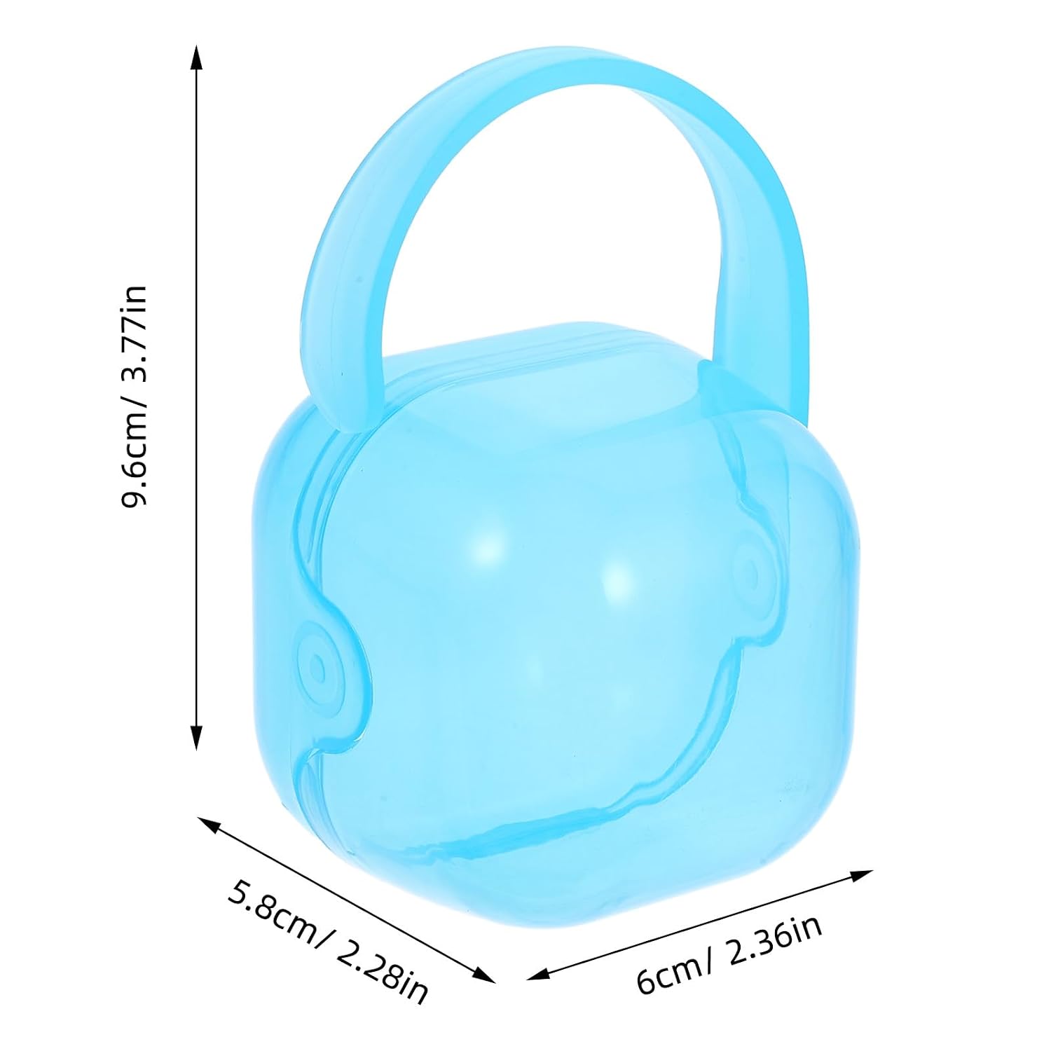 2pcs Portable Holder Case, Pp Wide Mouth Dustproof Pacifier Storage Box for Travel and Diaper Bag, Blue and White Pacifier Container for Care