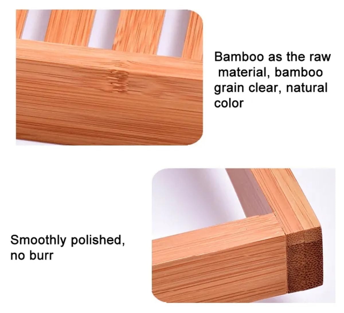 DOCIM Bandeja de Caddy de bañera de bambú, Bandeja de Caddy de bañera de bañera de bambú de Madera con Lados Extensibles construidos,Natural,Single Box
