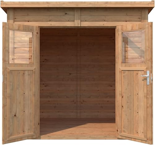 Miniatura 9 de Leisure Season Urbano - Kit de cobertizo inclinado – Moderno cobertizo de almacenamiento para exteriores resistente a la intemperie con piso,