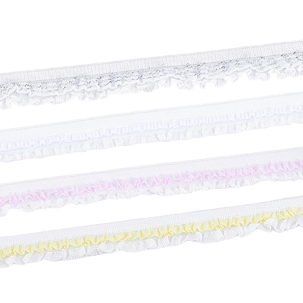 Ruban à volants élastique en mousseline plissée de 12m pour couture