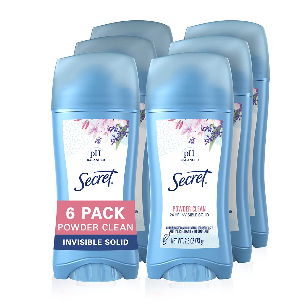 Secret Powder Clean Invisible Solid Antiperspirant and Deodorant 2.6 oz, Pack of 6 : Everything Else