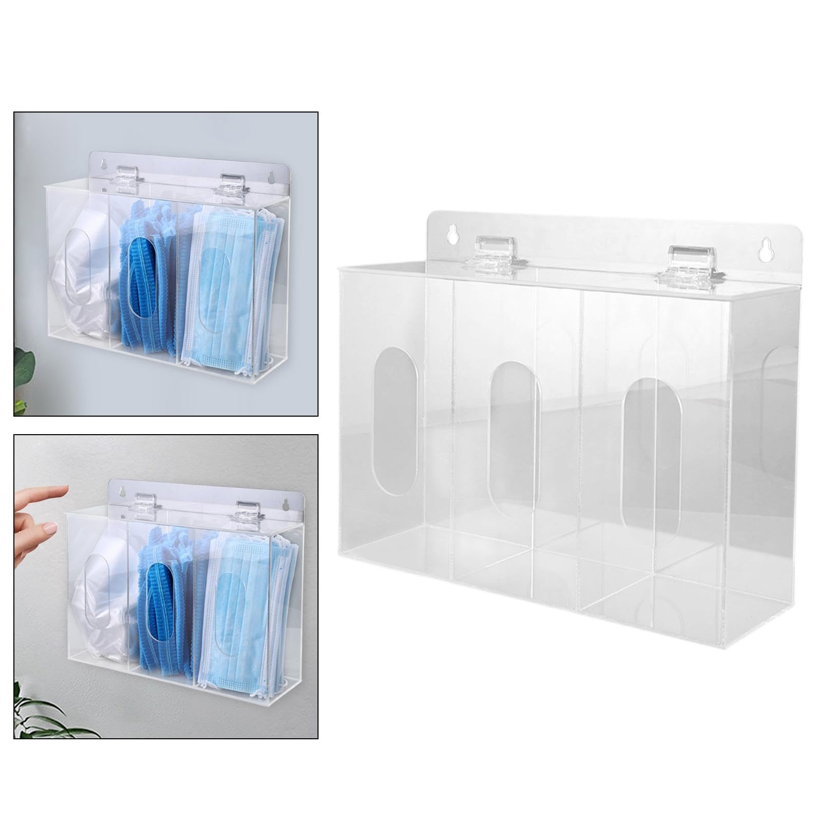 perfk Porta del distributore di Guanti acrilici per distributore di stazioni Trasparenti Parete a Parete per Barba per la Laboratorio