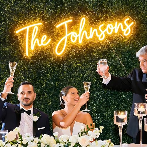 Product Image of the Custom Neon Sign – Personalized Large Led Neon Lights Sign for Wedding, LED Name Logo Signs Customizable for Party, Home, Bar, Office Room Bedroom Birthday & Holiday Gifts (Optional 16' to 65')