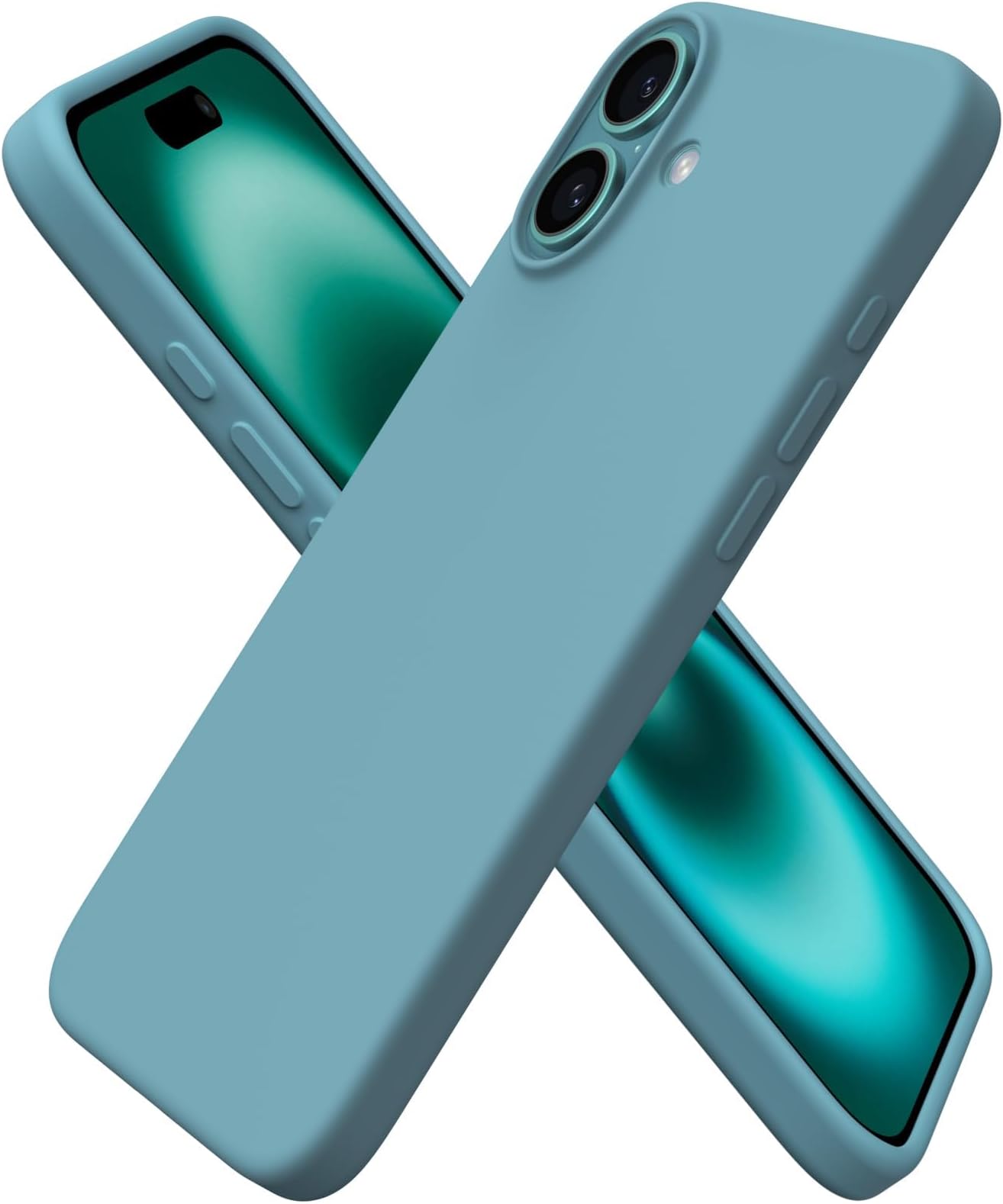 ORNARTO Compatible with iPhone 16 Plus Case 6.7, Slim Liquid Silicone 3 Layers Full Covered Soft Gel Rubber Phone Case Protective Cover 6.7 Inch, Cactus