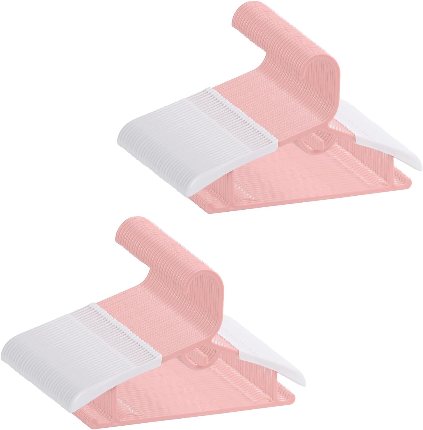 60Packs Adjustable Kids Hangers Baby Hangers 11”-14” Children Coat Plastic Hanger for Girl Boy Toddler Kids Child Space Saving(Pink)