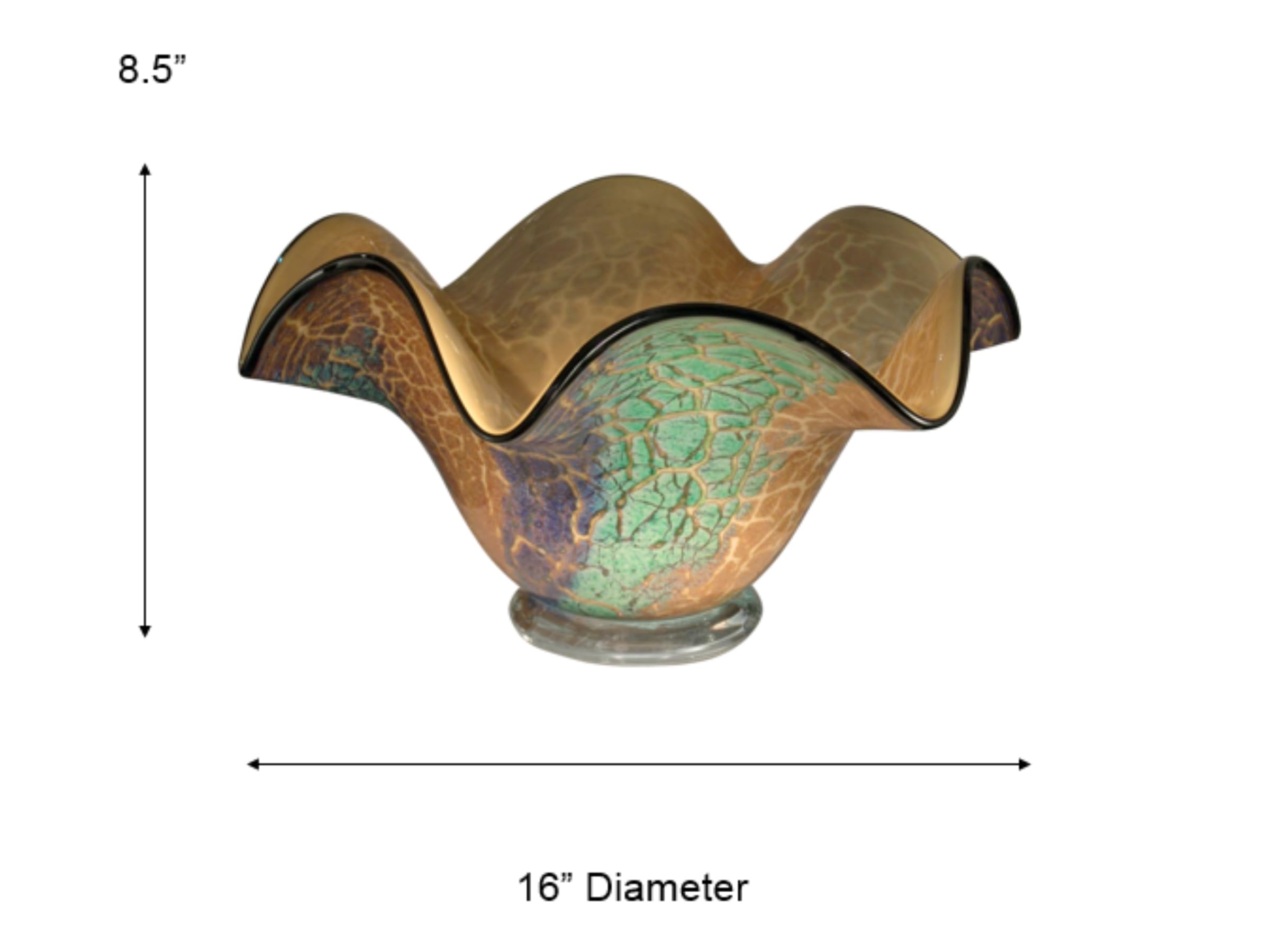 Amazon.com: Dale Tiffany AV12037 Spotted Ruffle Art Glass Bowl, 16