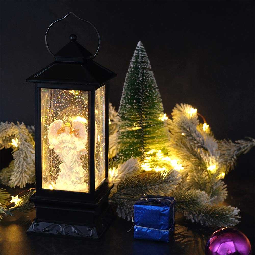 Farol LED de Cobre Envejecido, Funciona con Pilas, para decoración del hogar, con Purpurina líquida