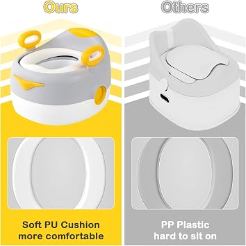 3-in-1 Potty Training Seat, Toddler Potty Chair & Step Stool, Grey