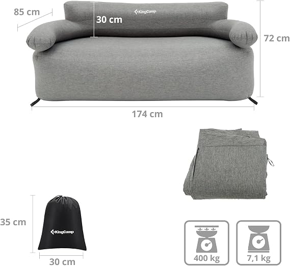 KingCamp Smashing Çift Kişilik Premium Şişme Kanepe