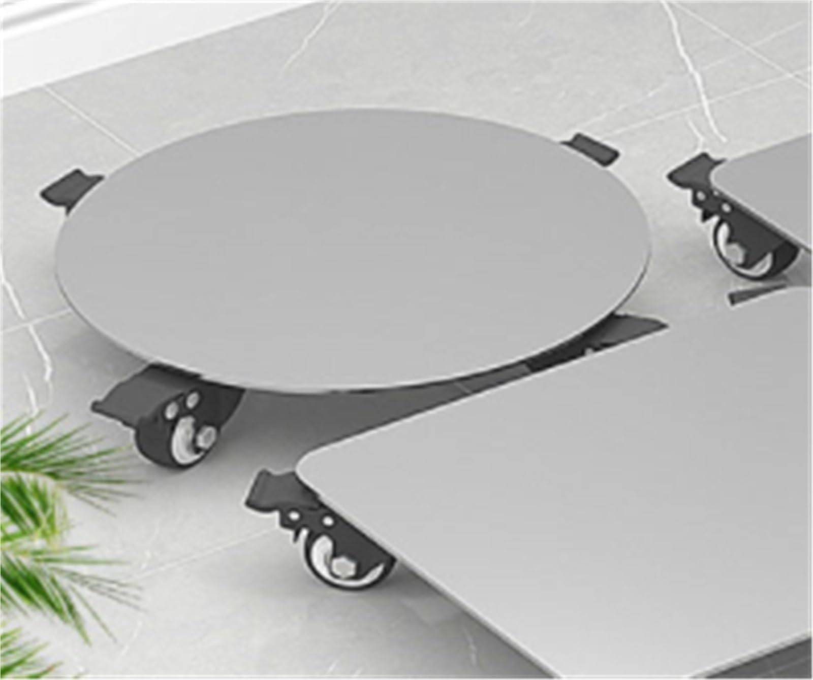 Carrello portavasi per Piante in Acciaio Inox con Ruote e Staffa Mobile, Adatto per Interni ed Esterni, Adatto per Attrezzi da Giardino.