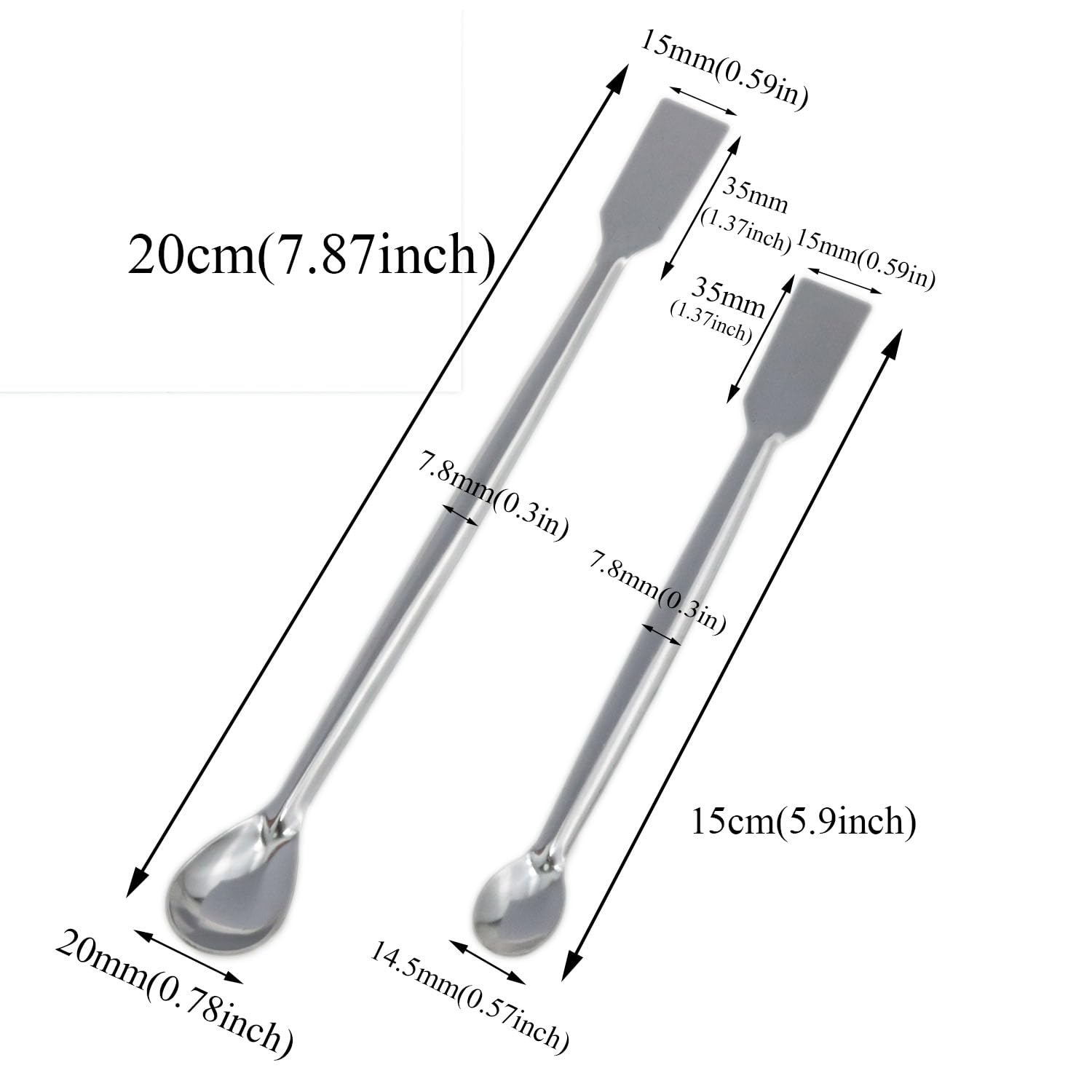 1 Set of Stainless Steel Micro Laboratory Sampling Spoon Spatula Spoon Combination Reagent Spoon Long Handle Micro Spoon Laboratory Supplies (Pack of 6) image 2