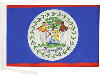 Belize Flag 18'' x 12'' cords - Belizean SMALL flags 30 x 45cm - Banner 18x12 in - AZ FLAG