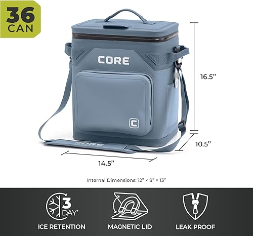 Miniatura 5 de CORE Magnetic Leak Proof Soft Cooler with Waterproof Zipper | Insulated Bag Portable Ice Chest Box | Best Soft Cooler for Food & Beverages for
