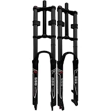 Mountain Bike Suspension Fork - 26/27.5/29in Downhill Air Fork with Disc Brake, Straight Tube, Quick Release, 28.6mm, 9 * 100mm, Travel 180mm, Rebound Adjust