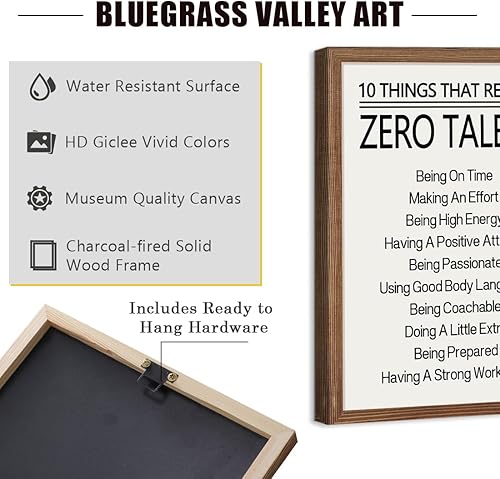 Miniatura 7 de Arte inspirador de pared de oficina, 10 cosas que requieren cero talento, impresiones en lienzo, imágenes con citas de empresario, carteles