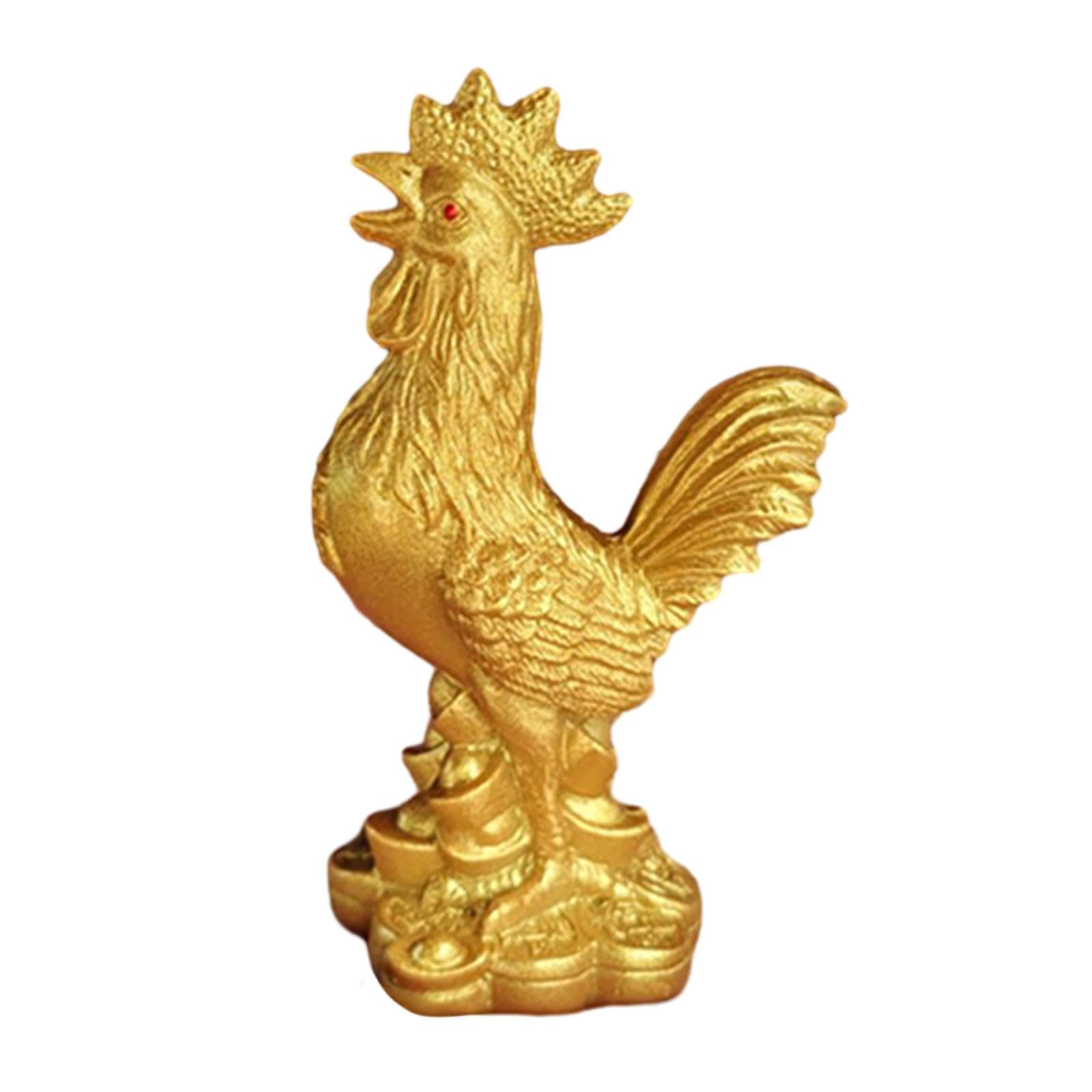 Figurka z kurczaka, Feng Shui, dekoracja domu, kogut, statuetka kurczaka, rzeźba na urodziny, jubileusze, do hotelu, na parapetówkę (5 x 4 x 9 cm)