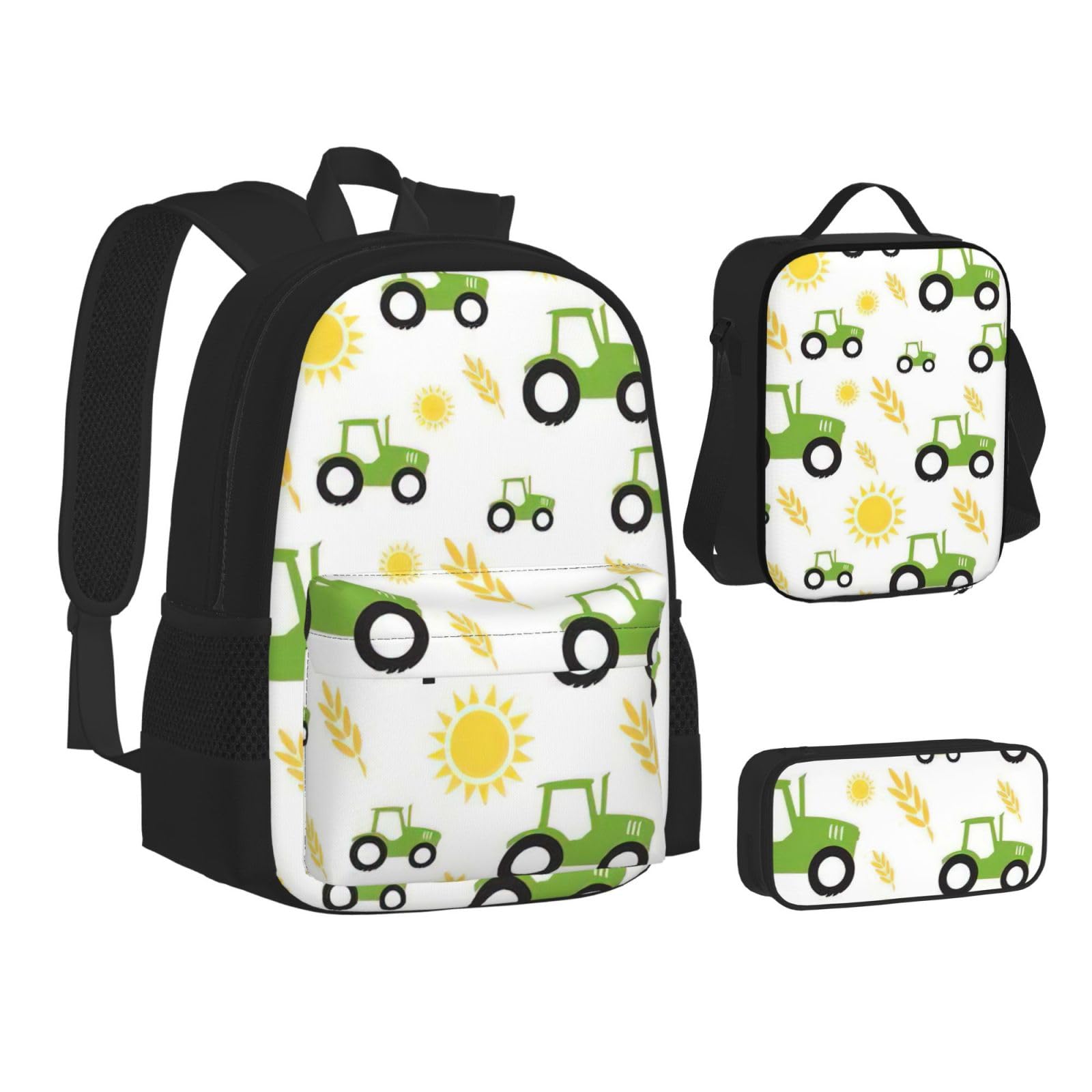 Zaino, borsa portapranzo, astuccio, set da 3 pezzi, per lavoro e