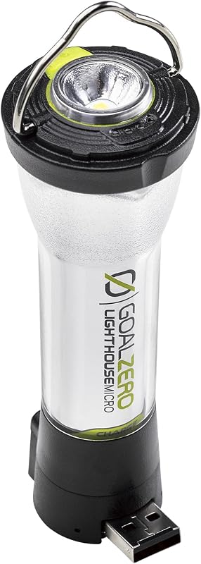 Linterna con microcarga Lighthouse, linterna recargable USB para automóvil y uso de emergencia | IPX6 resistente a la intemperie, hasta 170 horas de funcionamiento en modo bajo, también funciona como cargador de teléfono, recarga solar o USB, para automóvil y uso de emergencia