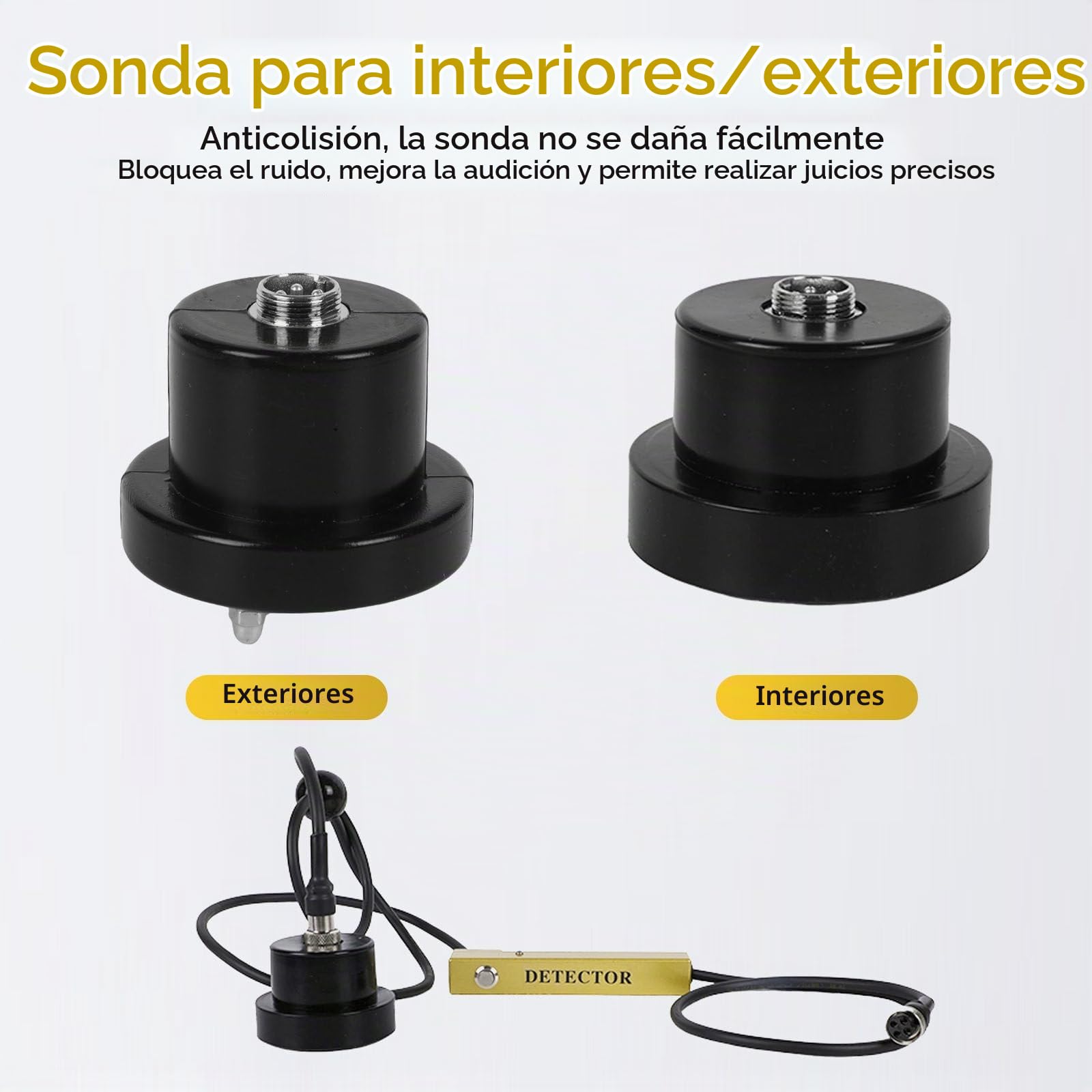 Detector Profesional de Fugas de Agua Subterránea – Alcance 4M, Frecuencia Ajustable 1-4500Hz, Cancelación de Ruido – 30H Batería – para Fontaneros, Municipios & Obras