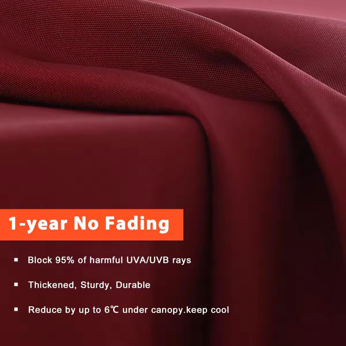ABCCANOPY 10ft Outdoor Umbrella Replacement Top Suit 8 Ribs (Burgundy)