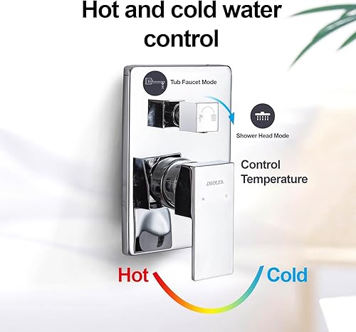 Miniatura 4 de Juego de grifo de ducha con boquilla de bañera, kit de molduras de ducha y bañera de una sola manija, grifo de ducha montado en la pared, cabezal de