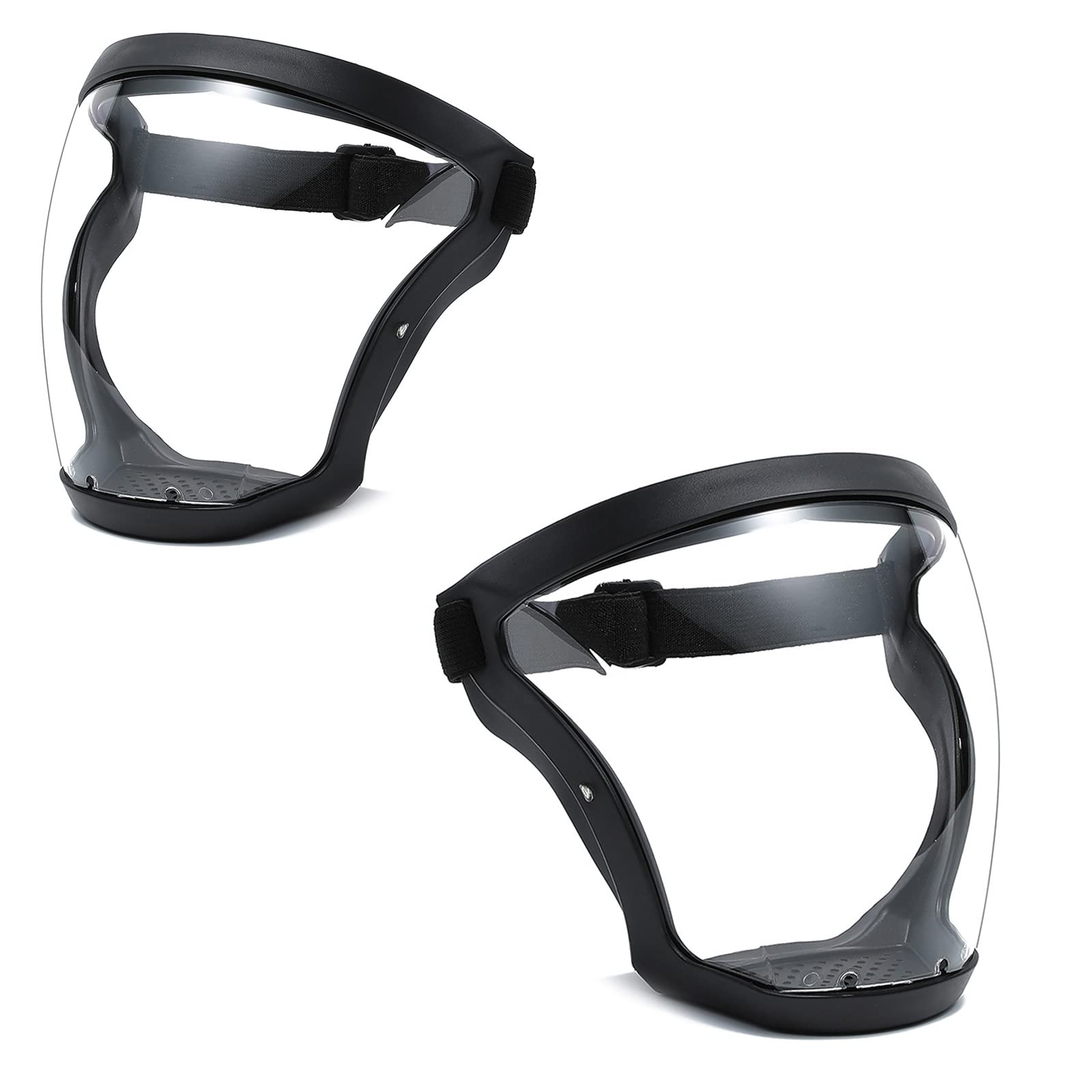 2 Pcs Anti-Fog Protective Full Face Shield-Super HD Reusable Face Protective Cover Adjustable Universal TOKLYUIE